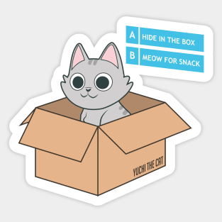 Gamer cat in a box Sticker